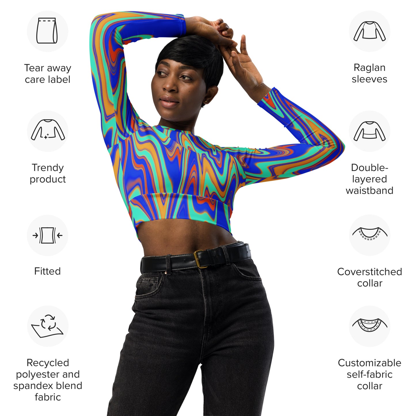 Eternally Grateful Recycled long-sleeve crop top