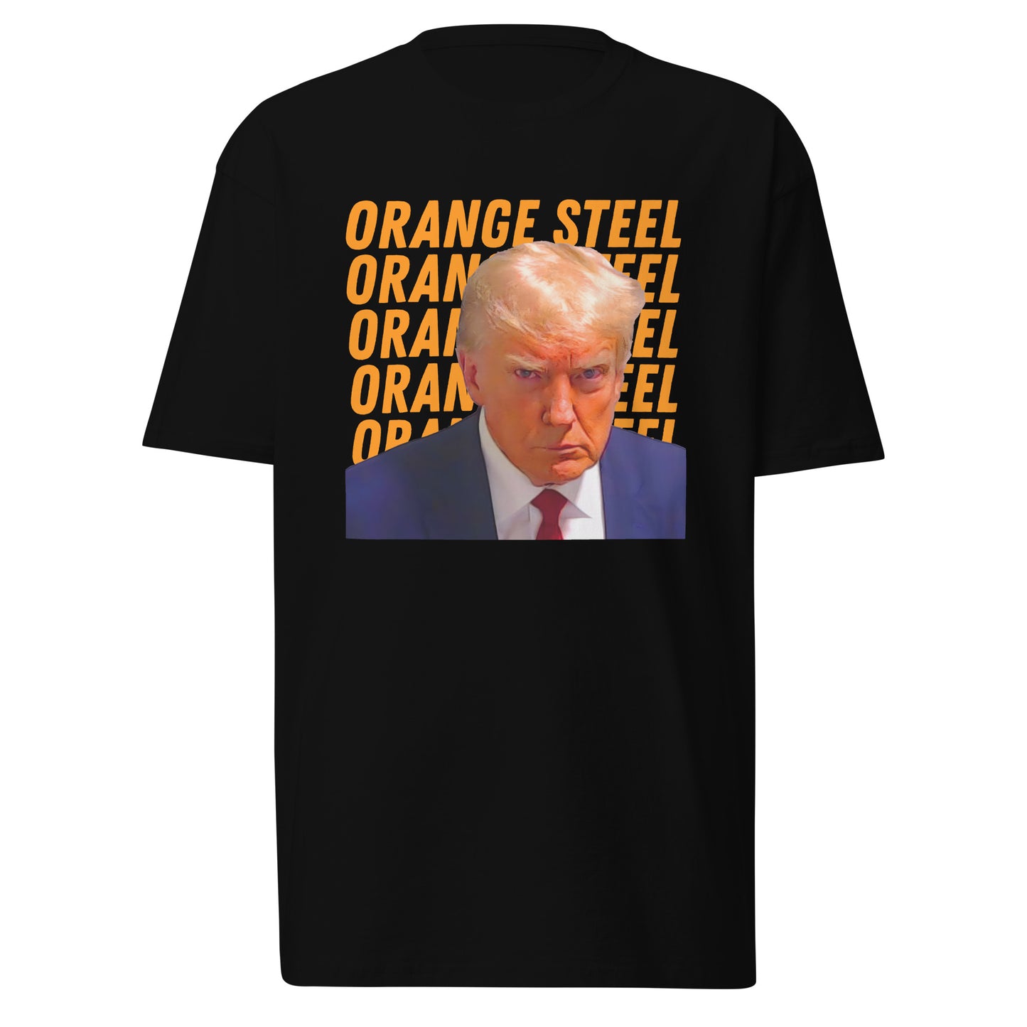 Trump Mugshot "Orange Steel" Men’s premium heavyweight tee