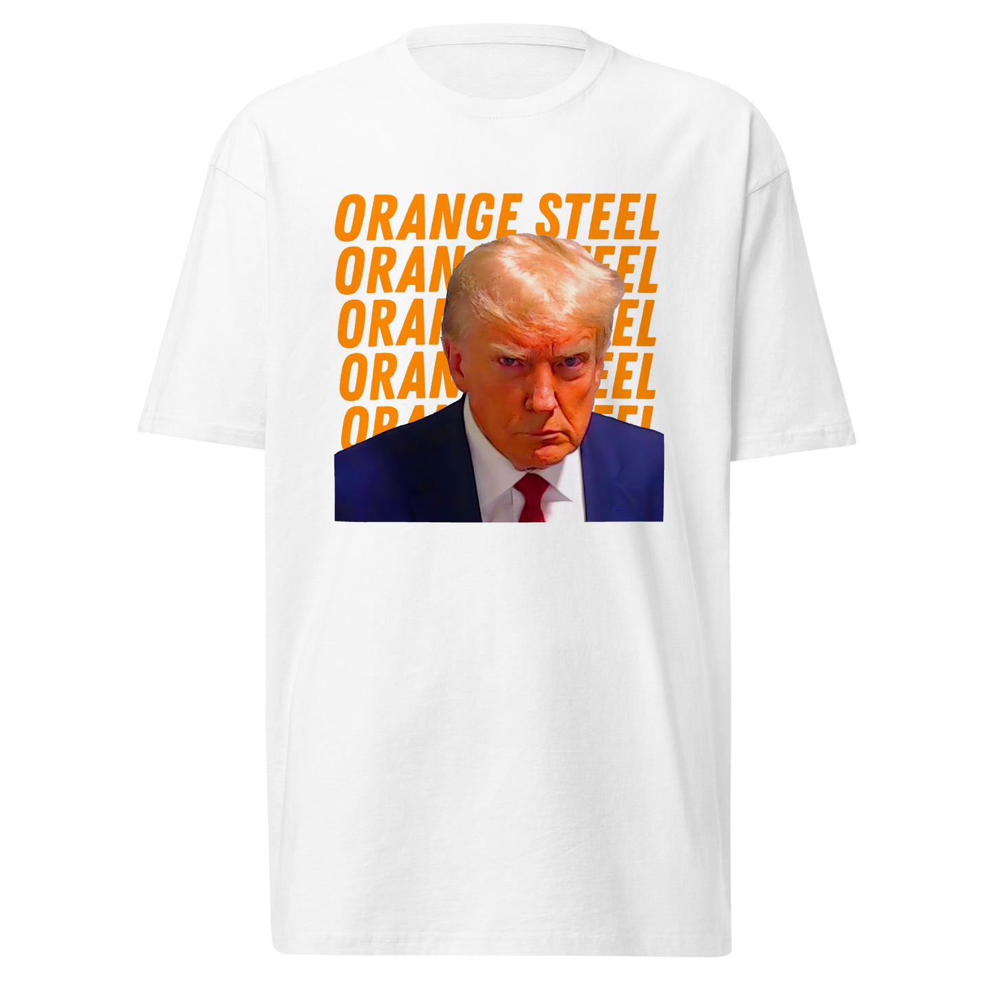 Trump Mugshot "Orange Steel" Men’s premium heavyweight tee