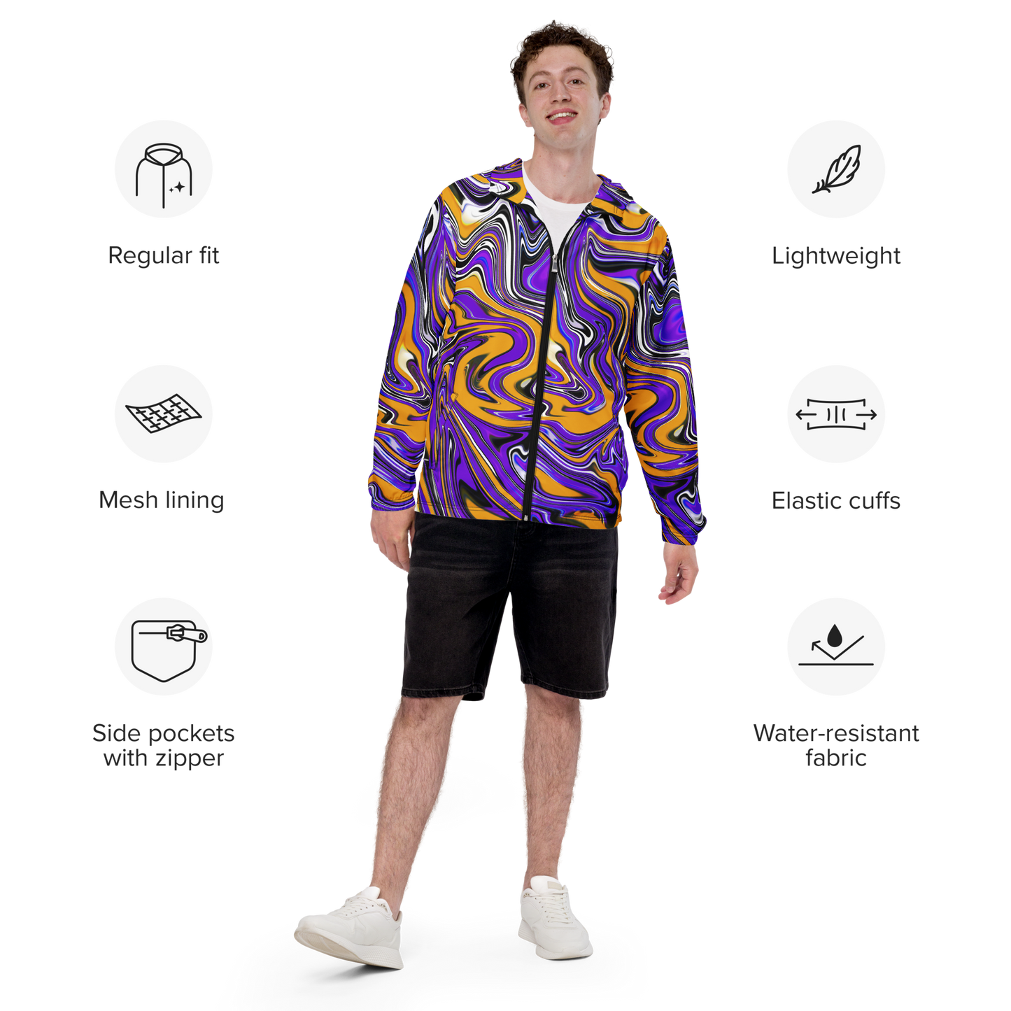 Electric Gold Tips Men’s Windbreaker