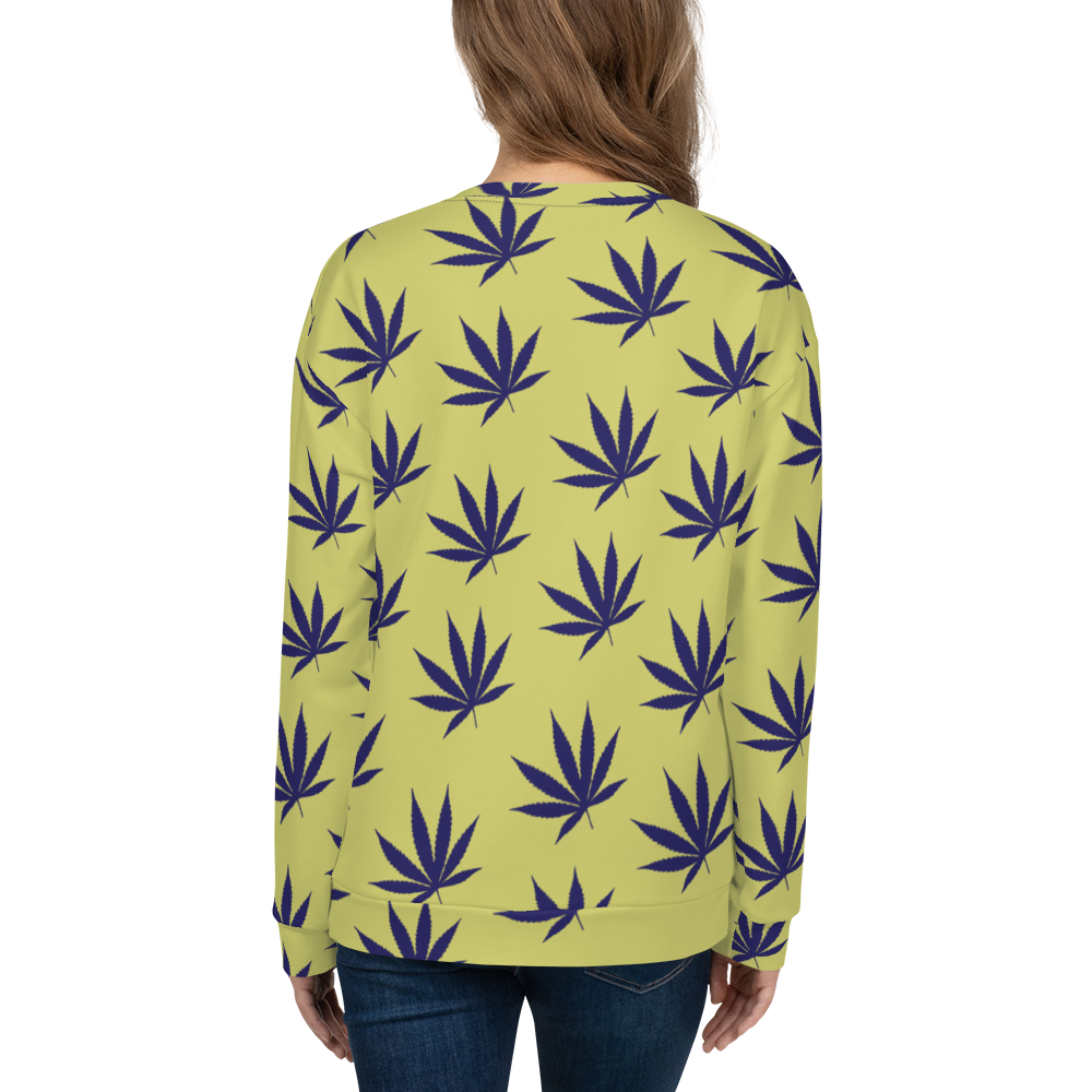 Yellow Leaf Print Unisex Sweatshirt