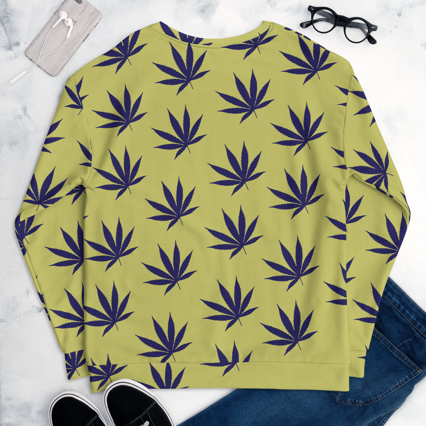 Yellow Leaf Print Unisex Sweet Sweatshirt