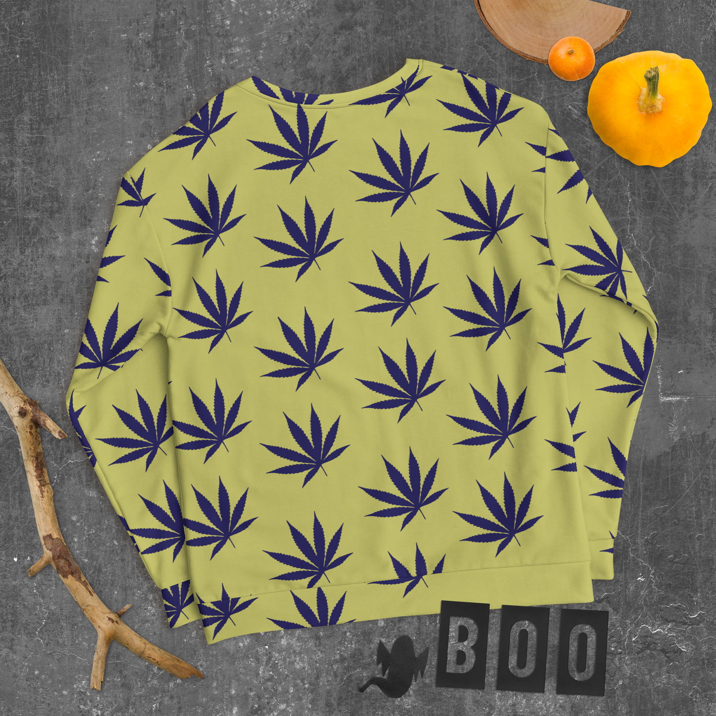 Yellow Leaf Print Unisex Sweet Sweatshirt