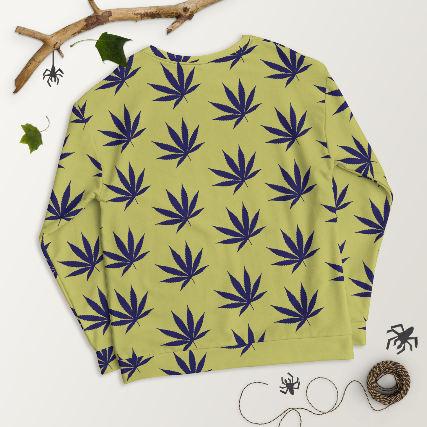 Yellow Leaf Print Unisex Sweatshirt