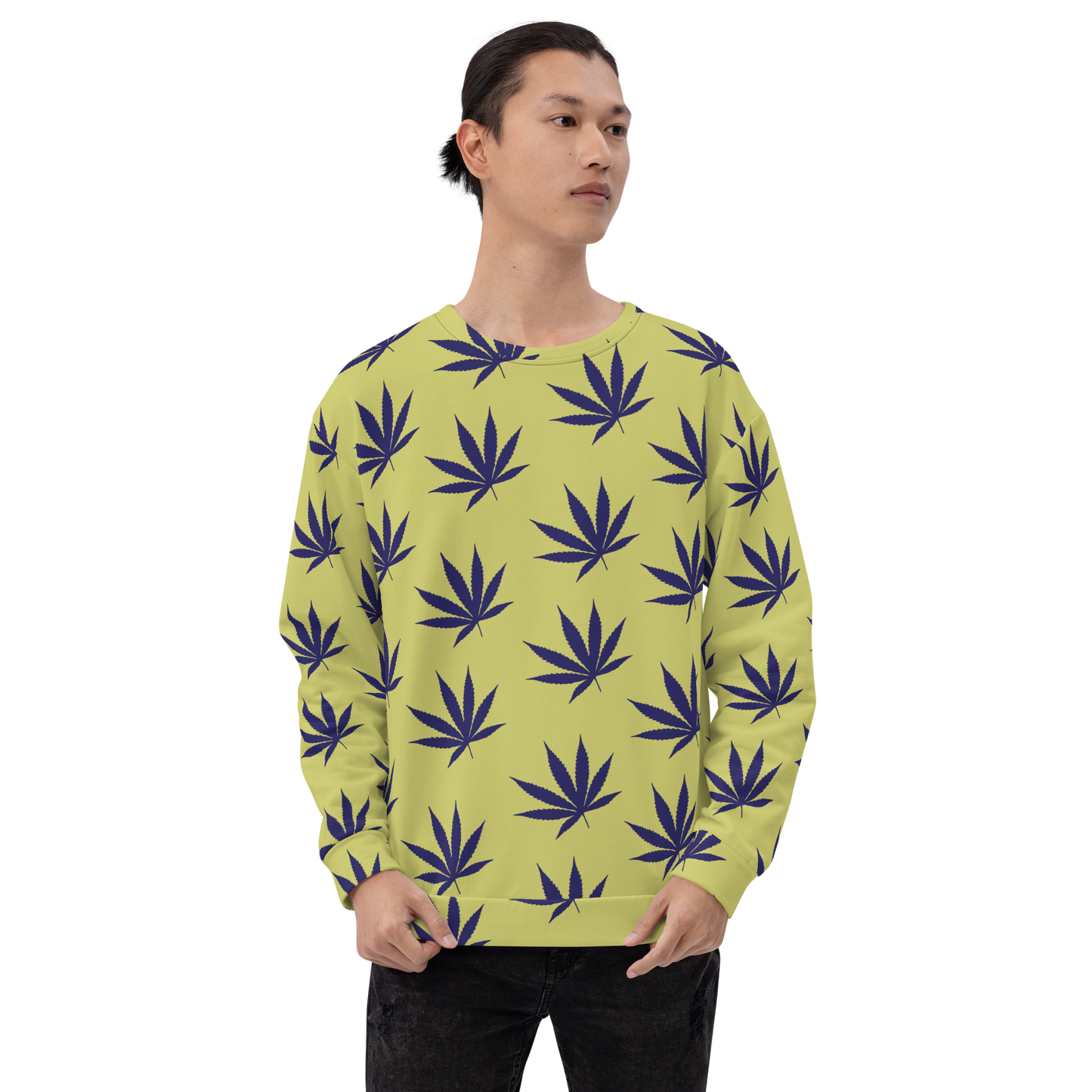 Yellow Leaf Print Unisex Sweatshirt