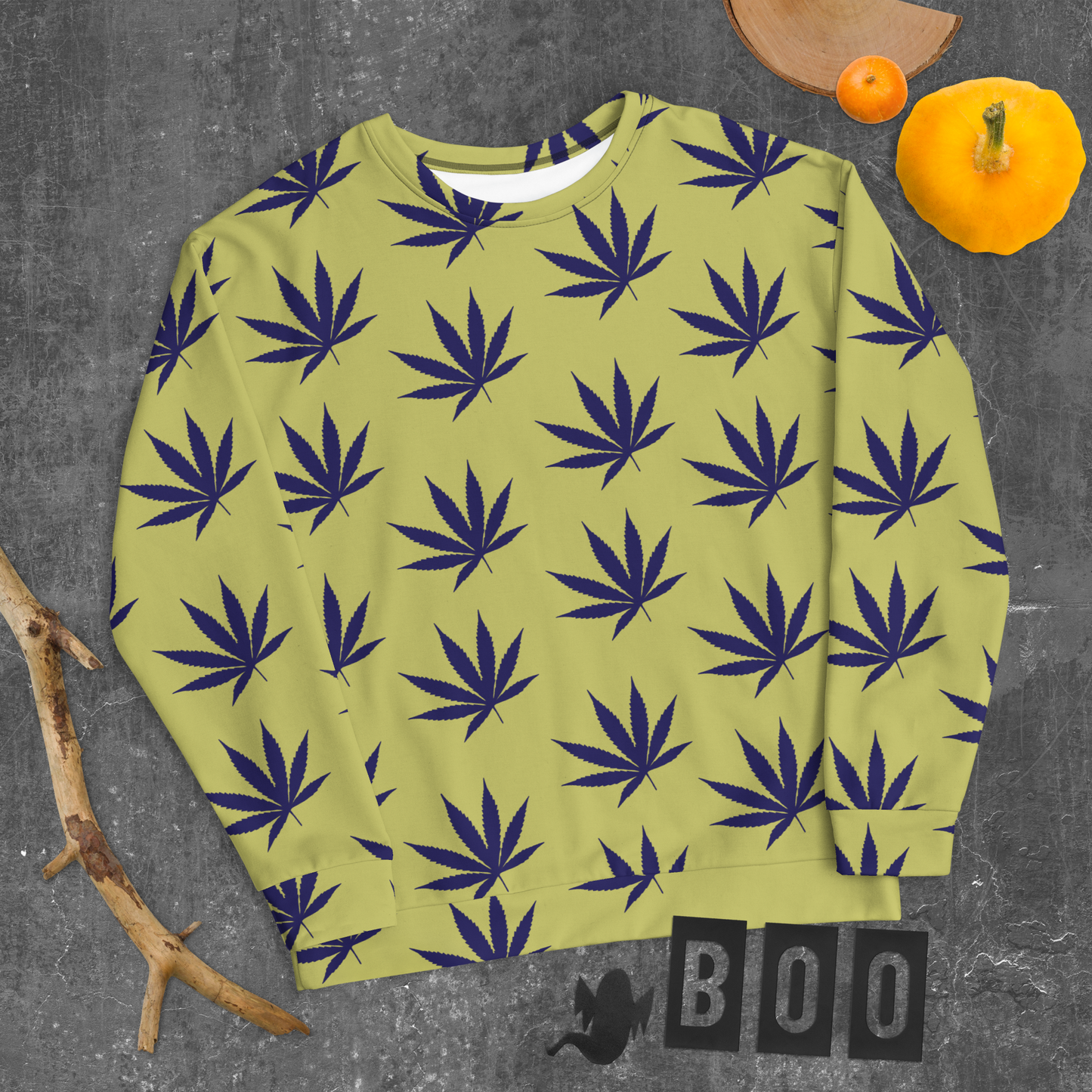 Yellow Leaf Print Unisex Sweet Sweatshirt