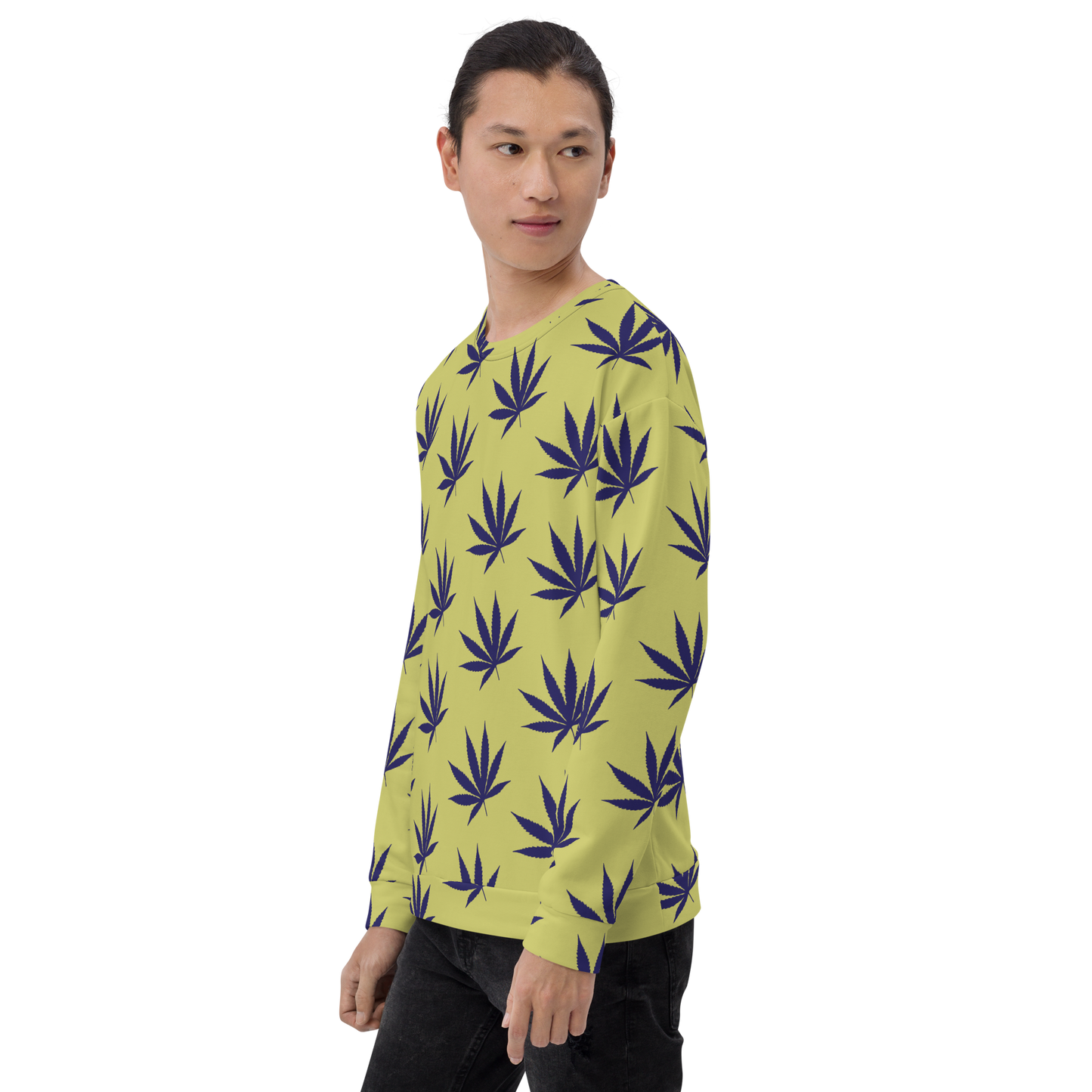 Yellow Leaf Print Unisex Sweatshirt