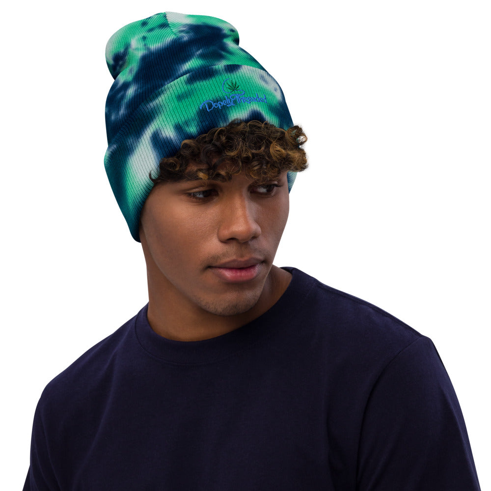 Dopely Threaded Logo - Tie-dye beanie