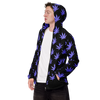 Black & Purple Hemp Leaf Men’s Wavelength Windbreaker