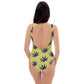 Yellow Leaf Print One-Piece Swimsuit