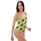 Yellow Leaf Print One-Piece Soulful Swimsuit