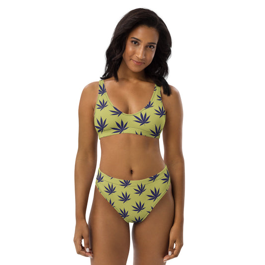 Purp & Yellow high-waisted bikini Soulful Swimwear